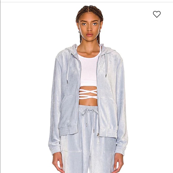 Adam Selman | Corduroy Sweat Zip- Front Hoodie NWT - Picture 3 of 11